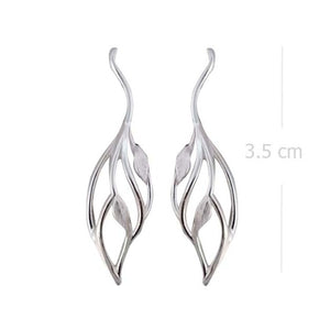Organic Flame Sandblasted Sterling Silver Earrings - Model 1254-016