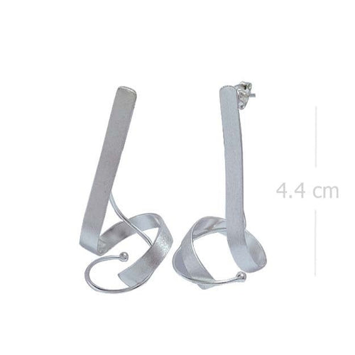 Modern Twist Sandblasted Silver Earrings - Model 1254-018