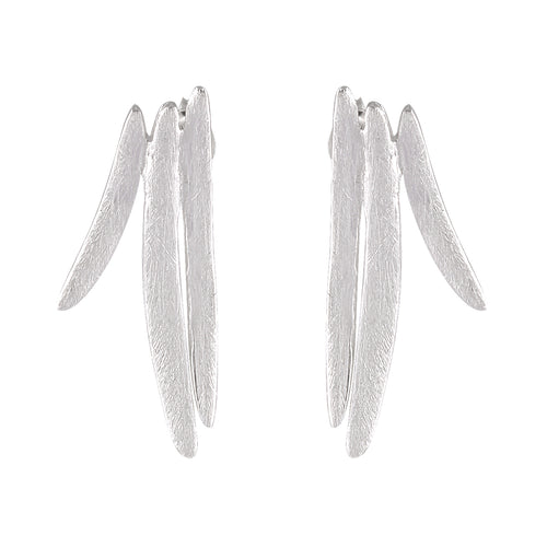 Sandblasted Sterling Silver Stud Earrings - Model 1257-015