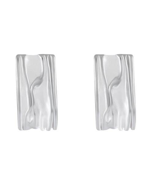 Textured Matte Silver Stud Earrings - Model 1257-017