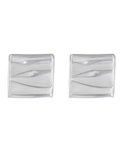 Sculptural Satin-Finish Silver Stud Earrings - Model 1257-019