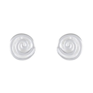 Spiral Elegance Matte Silver Stud Earrings - Model 1257-025