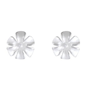 Silver Blossom Matte Stud Earrings - Model 1257-031