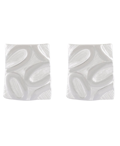 Organic Form Sandblasted Silver Stud Earrings - Model 1257-036