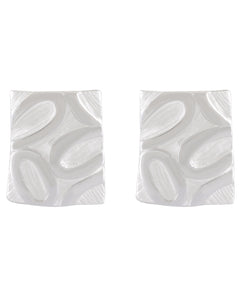 Organic Form Sandblasted Silver Stud Earrings - Model 1257-036