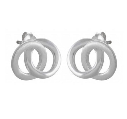 Satin Loop Harmony Sterling Silver Earrings - Model 1257-045