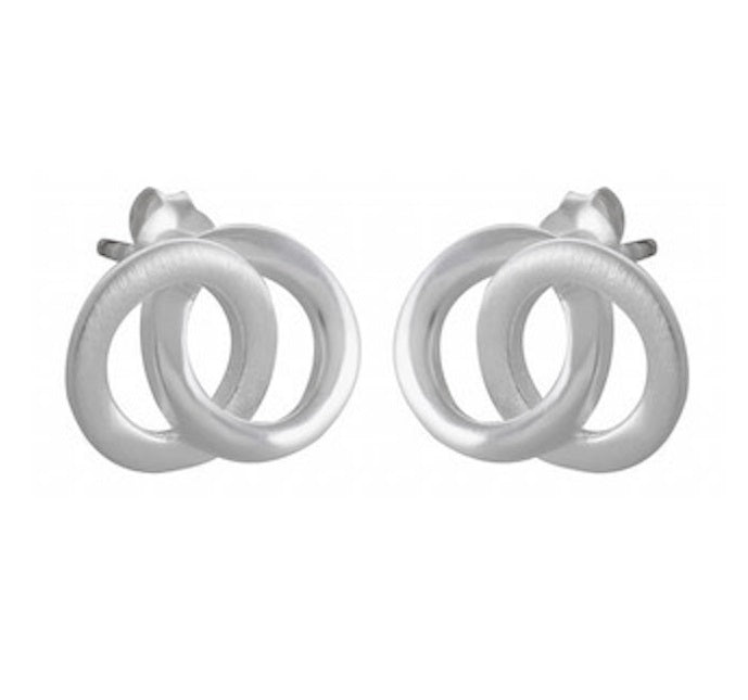 Satin Loop Harmony Sterling Silver Earrings - Model 1257-045