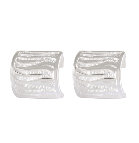 Silver Serenity Waves Stud Earrings - Model 1257-054