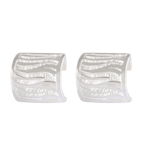 Silver Serenity Waves Stud Earrings - Model 1257-054