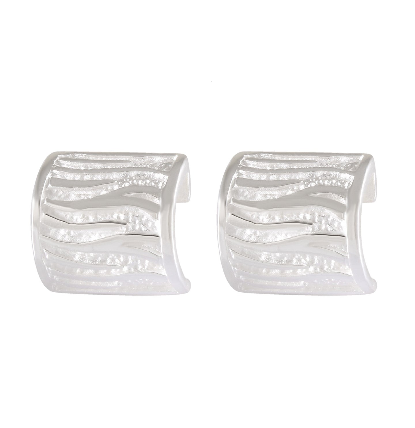 Silver Serenity Waves Stud Earrings - Model 1257-054