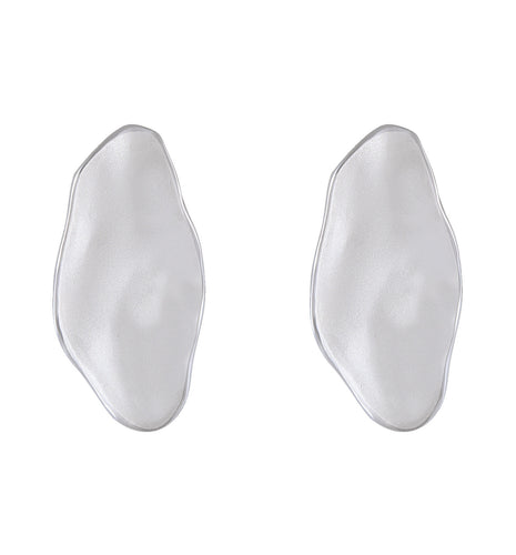 Organic Pebble Sandblast Sterling Silver Studs - Model 1257-058