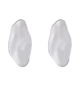 Organic Pebble Sandblast Sterling Silver Studs - Model 1257-058