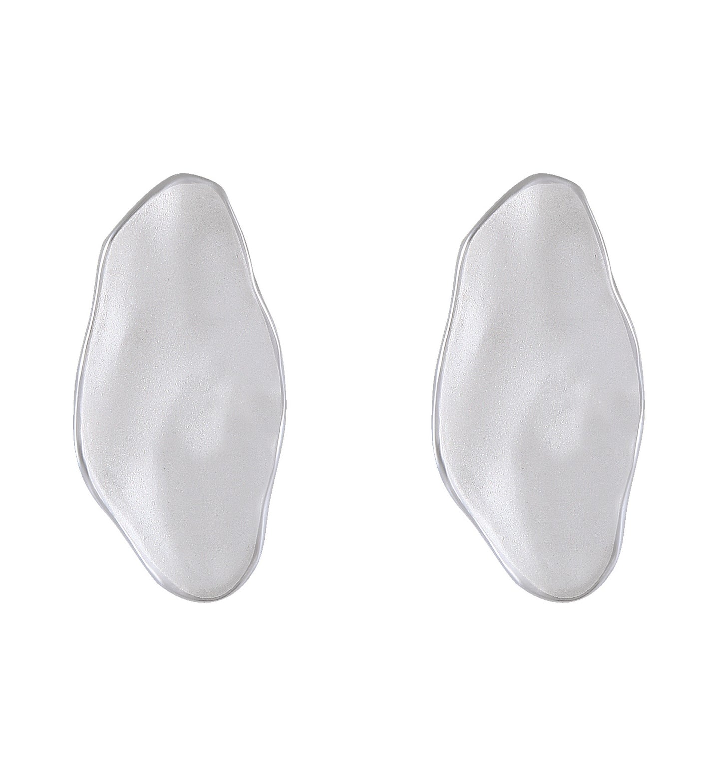 Organic Pebble Sandblast Sterling Silver Studs - Model 1257-058