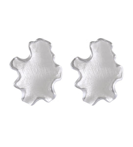 Whimsical Sandbrushed Silver Leaf Earrings - Model 1257-062