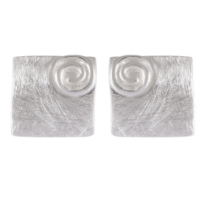 Spiral Whispers Sandbrushed Sterling Silver Earrings - Model 1257-073