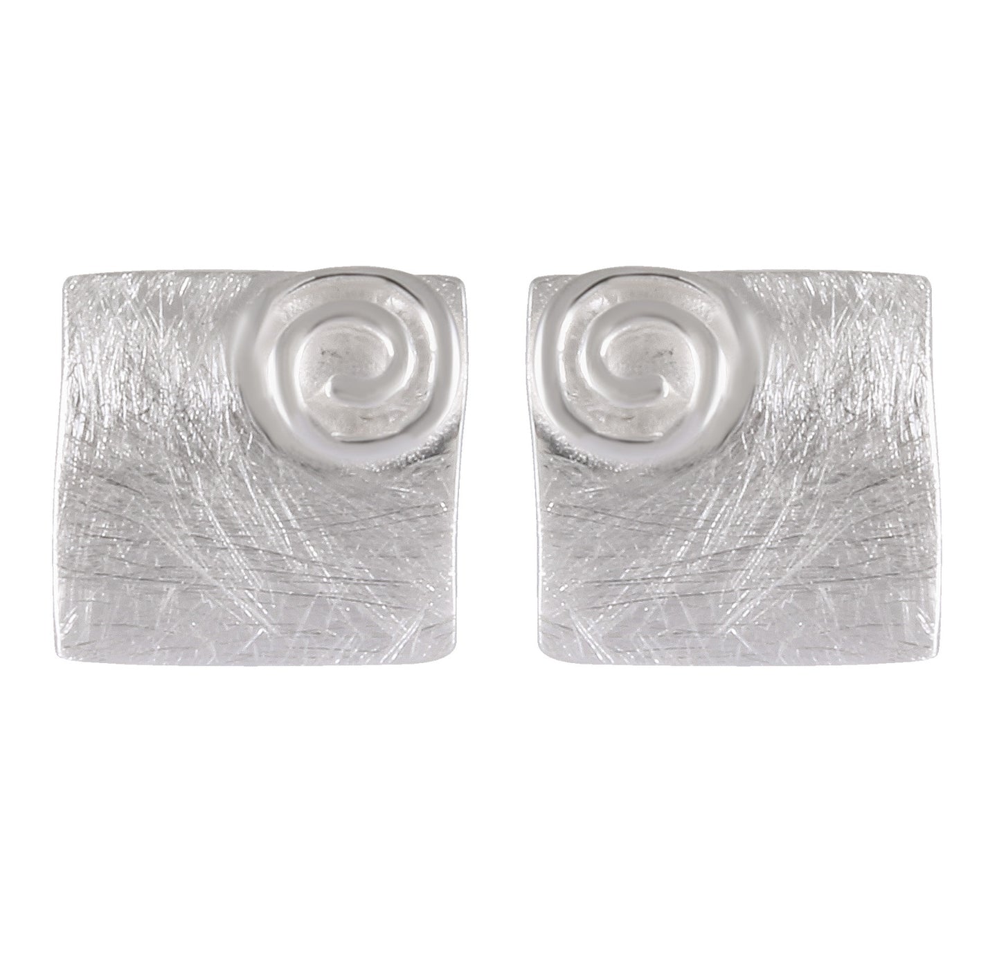 Spiral Whispers Sandbrushed Sterling Silver Earrings - Model 1257-073