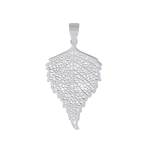 Necklace with Pendant Nature's Vein Sterling Silver Leaf - Model 131-003