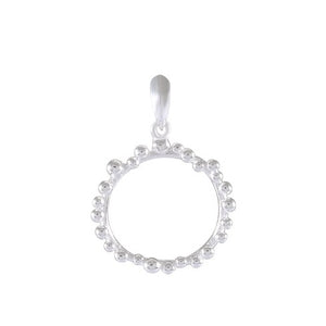 Necklace with Pendant Eternal Circle Sterling Silver Beaded - Model 131-006