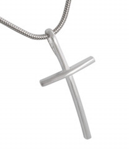 Necklace with Pendant Sleek Faith Sterling Silver Cross - Model 131-023