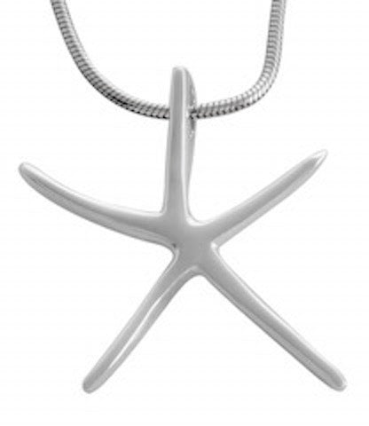 Necklace with Pendant Sleek Starfish Sterling Silver - Model 131-030