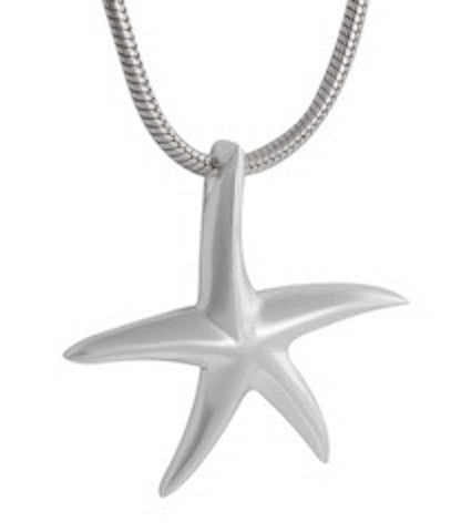 Necklace with Pendant Sculpted Starfish Sterling Silver - Model 131-032