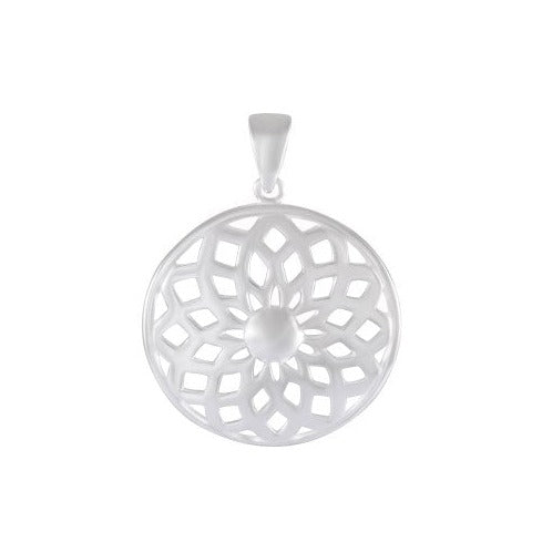 Necklace with Pendant Geometric Blossom Sterling Silver - Lattice Elegance - Model 131-039