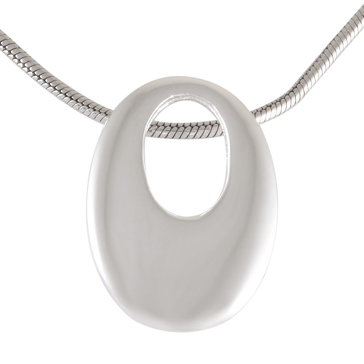 Necklace with Pendant Minimalist Eclipse Sterling Silver - Modern Zen - Model 131-049