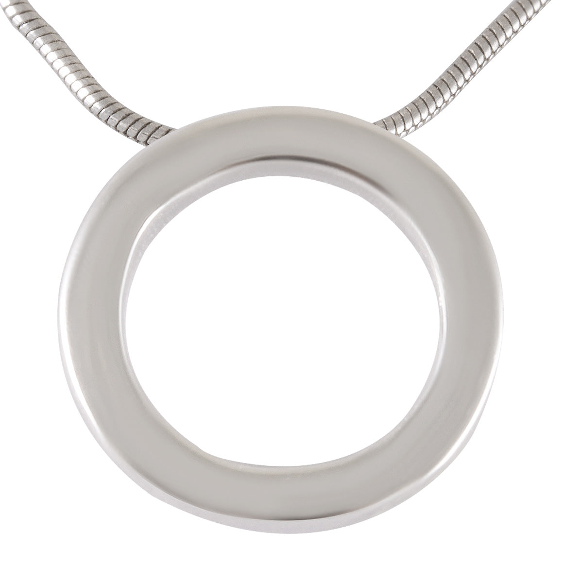 Necklace with Pendant Sleek Sterling Silver Circle - Infinity Elegance - Model 131-050