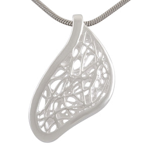 Necklace with Pendant Abstract Organic Sterling Silver - Nature-Inspired Elegance - Model 131-058