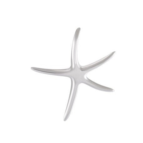 Necklace with Pendant Sleek Sterling Silver Starfish - Oceanic Simplicity - Model 131-070