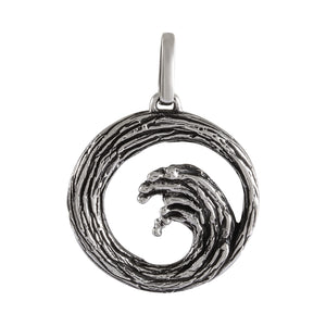 Necklace with Pendant "Mystic Wave" Oxidized Sterling Silver Wave - Model 134-022