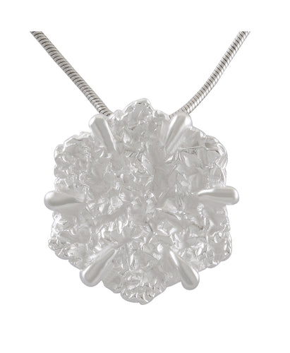 Necklace with Pendant Ice Floret Sterling Silver - Frosted Sandblasted Finish - Model 135-030
