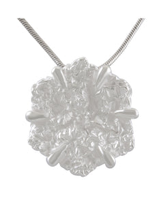 Necklace with Pendant Ice Floret Sterling Silver - Frosted Sandblasted Finish - Model 135-030