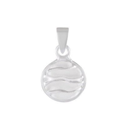 Necklace with Pendant Serenity Ripple Sterling Silver - Satin Sandblasted Finish - Model 135-031