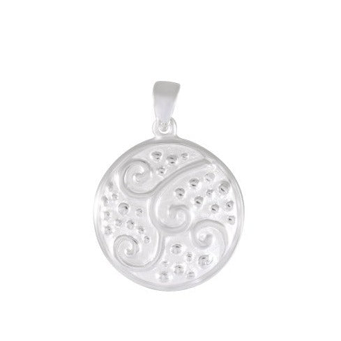 Necklace with Pendant Timeless Swirl Sterling Silver with Sandblast Finish Model 135-032