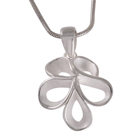 Necklace with Pendant Abstract Nature Sterling Silver - Sandblasted Elegance - Model 135-034