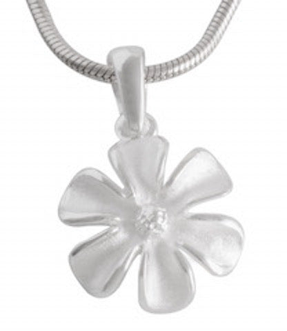 Necklace with Pendant Silken Blossom Sterling Silver - Soft Sandblasted Finish - Model 135-035