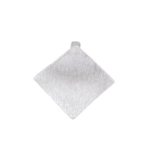 Necklace with Pendant Modern Minimalist Sterling Silver Diamond-Shaped - Brushed Sand Texture - Model 135-036