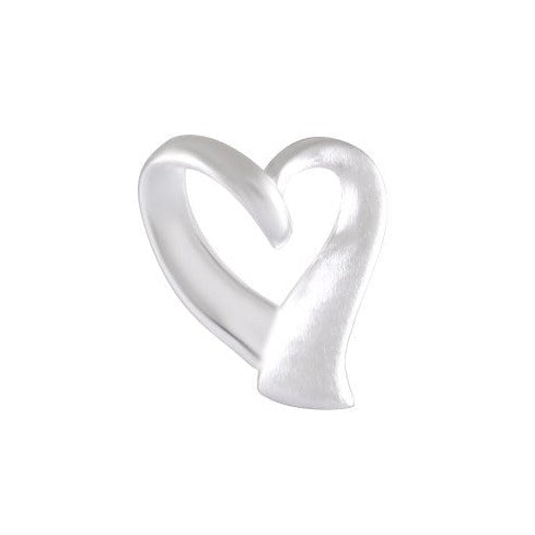 Necklace with Pendant Sculpted Love Sterling Silver Heart - Sandblasted Texture - Model 135-037