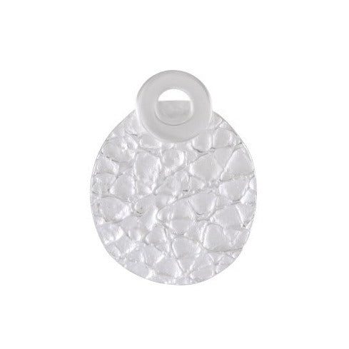 Necklace with Pendant Textured Oasis Sterling Silver Round - Sandblasted Finish - Model 135-038