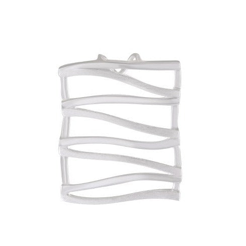 Necklace with Pendant Sterling Silver Abstract Waves - Sandblasted Cuff Design - Model 135-045