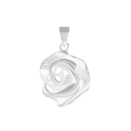 Necklace with Pendant Elegant Bloom Sterling Silver Rose  - Model 135-049