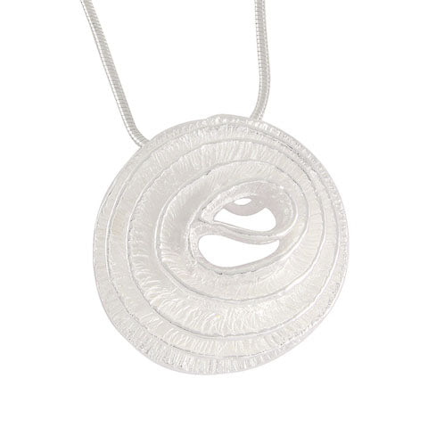 Necklace with Pendant Spiral Elegance Sterling Silver Sandblast - Model 135-050