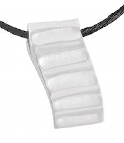 Necklace with Pendant Contemporary Steps Sterling Silver Sandblasted - Model 135-052
