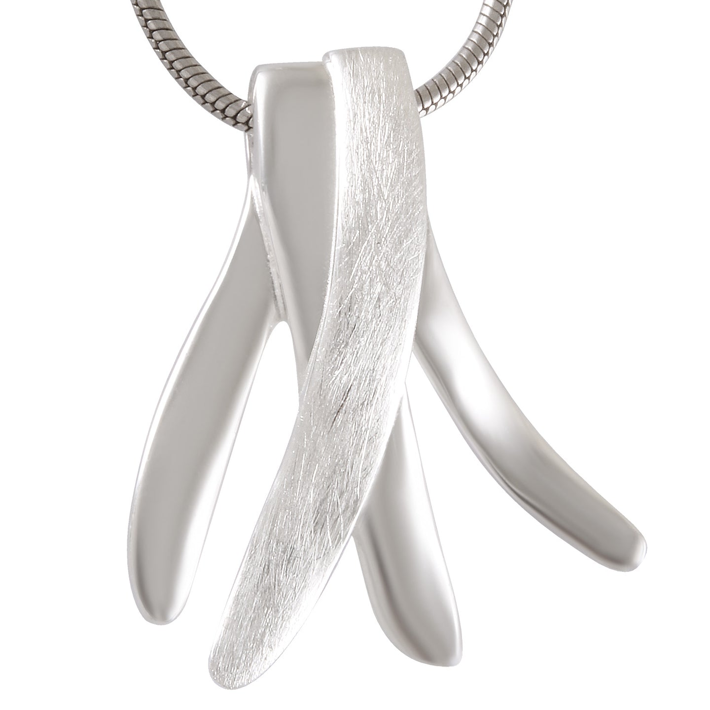 Necklace with Pendant Dynamic Textures Sterling Silver Sandblasted  - Model 135-058