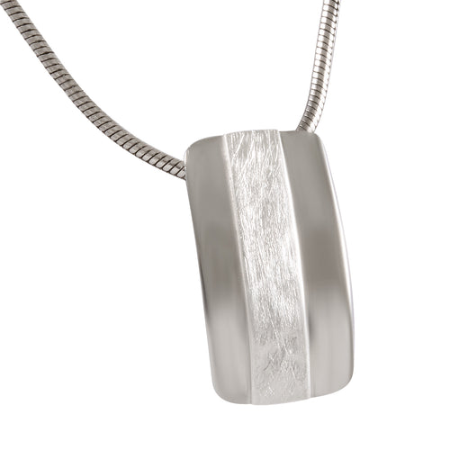 Necklace with Pendant Minimalist Chic Sterling Silver Sandblasted  - Model 135-062