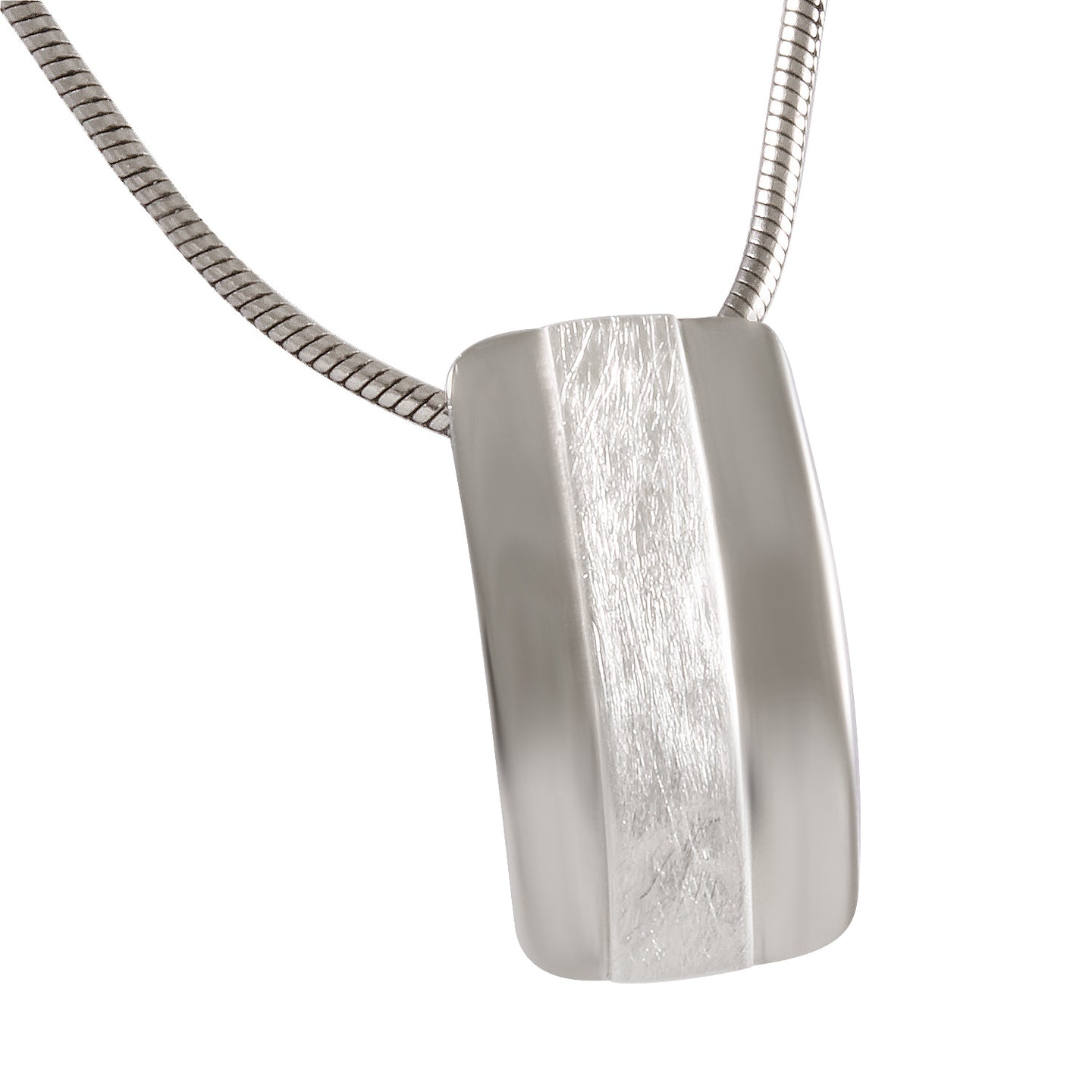 Necklace with Pendant Minimalist Chic Sterling Silver Sandblasted  - Model 135-062