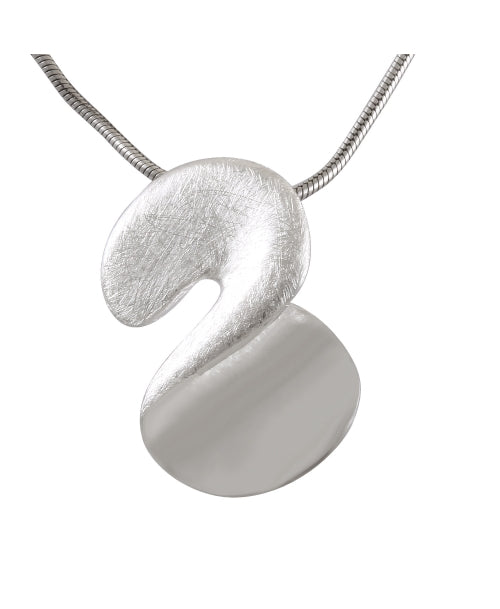Necklace with Pendant Organic Elegance Sterling Silver Sandblasted  - Model 135-067