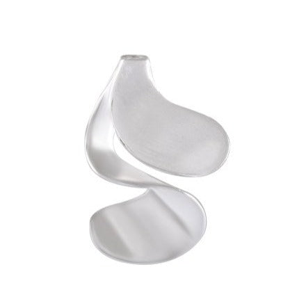 Necklace with Pendant Fluid Abstract Sterling Silver Sandblasted  - Model 135-073