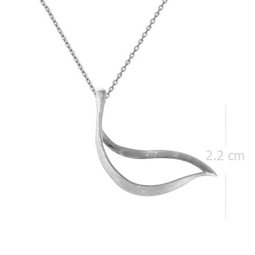 Necklace with Pendant Sterling Silver Sandblasted Leaf | Elegant Nature-Inspired - Model 135-085